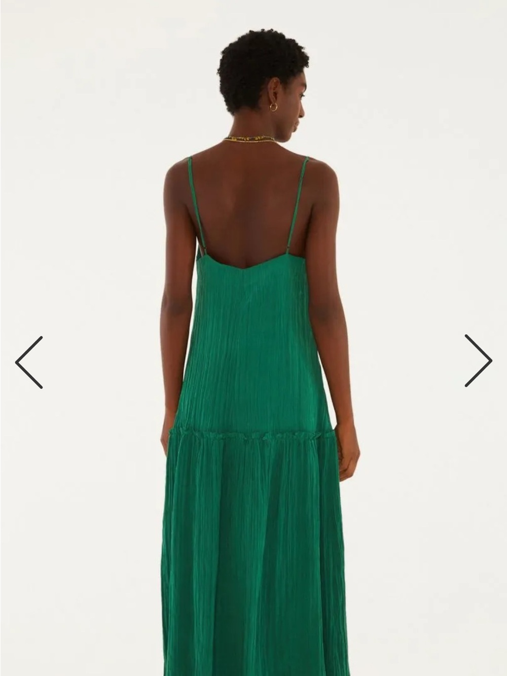 NWT FARM Rio Emerald Green Pleated Slip Maxi Dress - Picture 6 of 7
